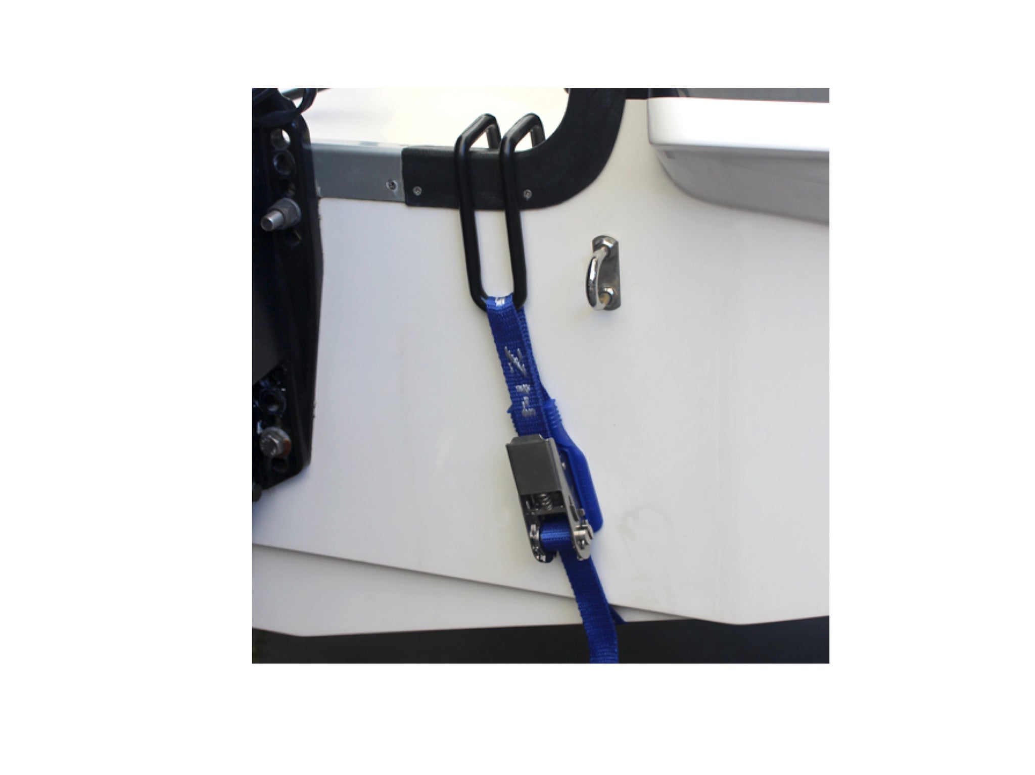Transom Hook with Stainless Steel Ratchet Tiedown - The Cover Shop